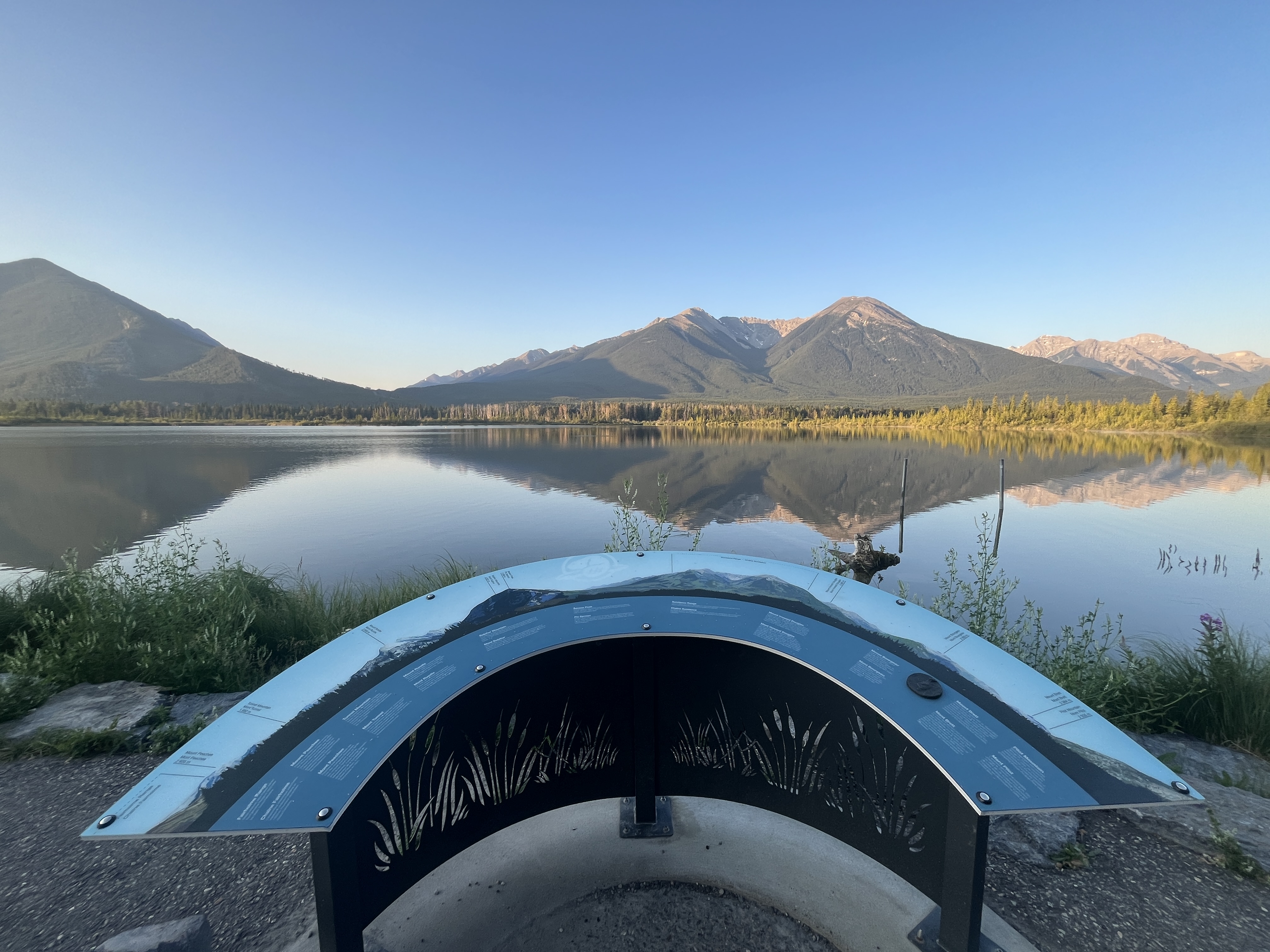 Interpretive viewpoint along Banff lakeside