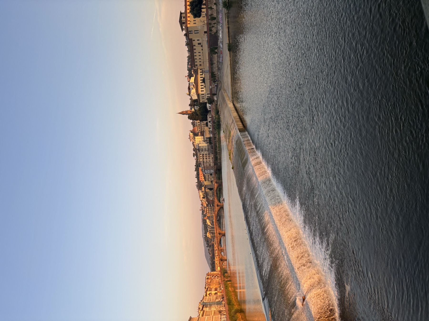 Sunset over the Arno River in Florence