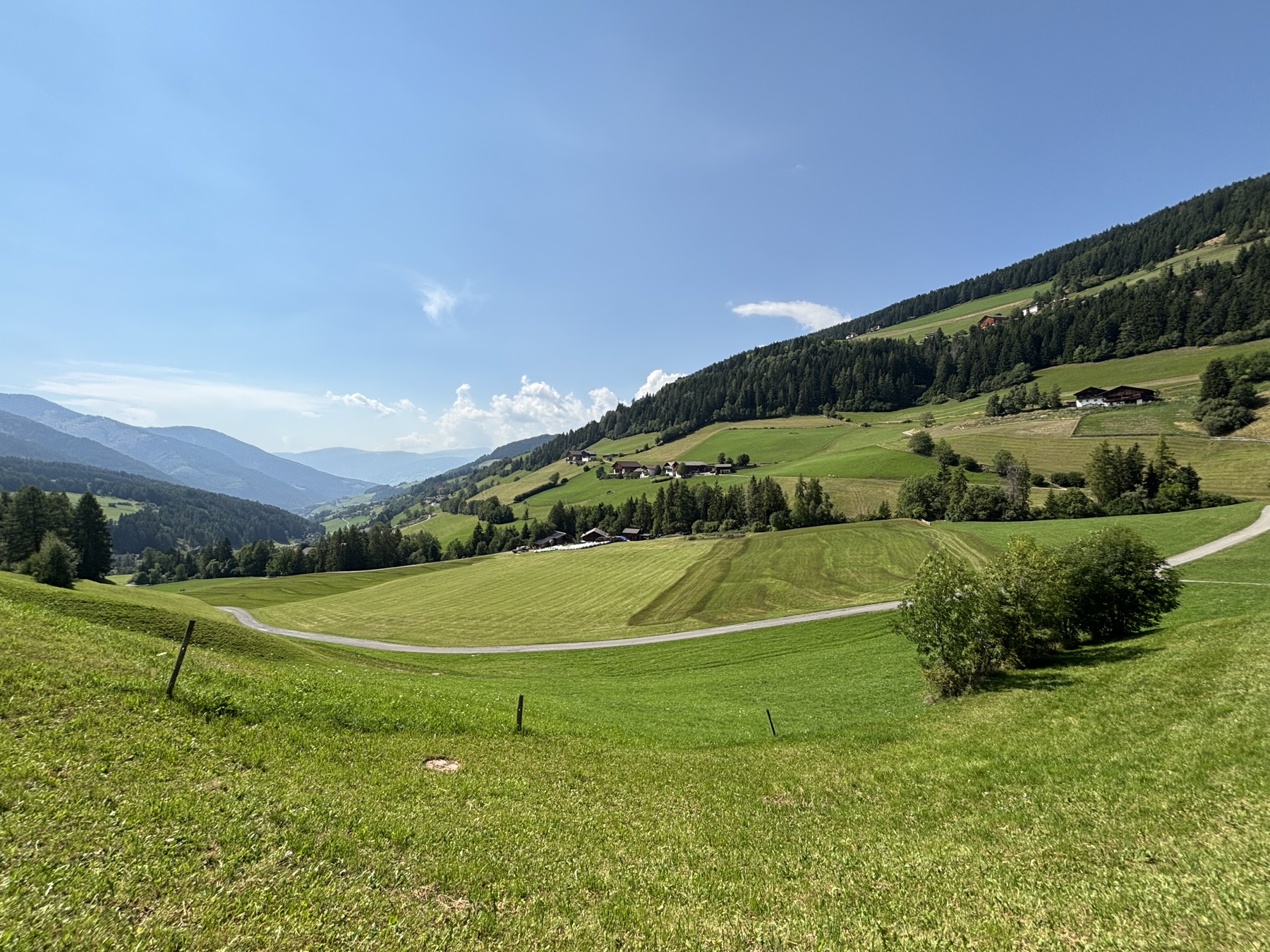 Sunset over the valley from Ortisei